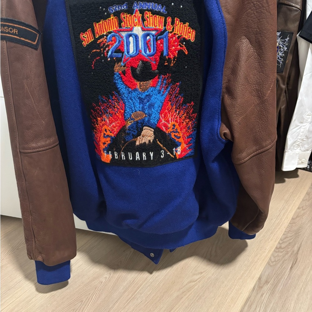 Blue/Brown Rodeo Sponsor Embroidered Jacket - Picture 3 of 7